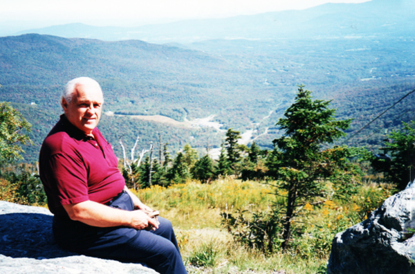 Lee Duquette at the top of Mount Mansfield